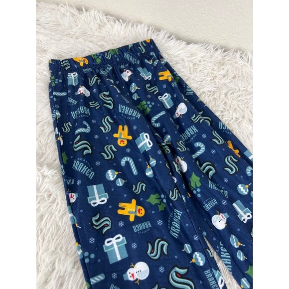 Seattle Kraken NHL Hockey Boys Pajama Pants Christmas XS 4/5 Bottoms - Picture 3 of 5